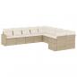 Preview: 10-tlg. Garten-Sofagarnitur mit Kissen Beige Poly Rattan