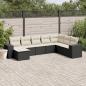 Preview: ARDEBO.de - 8-tlg. Garten-Sofagarnitur mit Kissen Schwarz Poly Rattan