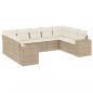 Preview: 9-tlg. Garten-Sofagarnitur mit Kissen Beige Poly Rattan