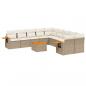 Preview: 11-tlg. Garten-Sofagarnitur mit Kissen Beige Poly Rattan