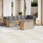 Preview: ARDEBO.de - 13-tlg. Garten-Sofagarnitur mit Kissen Beige Poly Rattan