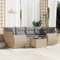 Preview: ARDEBO.de - 7-tlg. Garten-Sofagarnitur mit Kissen Beige Poly Rattan