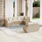 Preview: ARDEBO.de - 9-tlg. Garten-Sofagarnitur mit Kissen Beige Poly Rattan