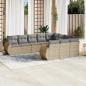 Preview: ARDEBO.de - 10-tlg. Garten-Sofagarnitur mit Kissen Beige Poly Rattan