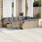 Preview: ARDEBO.de - 11-tlg. Garten-Sofagarnitur mit Kissen Beige Poly Rattan