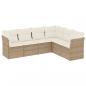 Preview: 6-tlg. Garten-Sofagarnitur mit Kissen Beige Poly Rattan