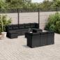 Preview: ARDEBO.de - 11-tlg. Garten-Sofagarnitur mit Kissen Schwarz Poly Rattan