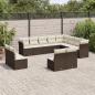 Preview: ARDEBO.de - 12-tlg. Garten-Sofagarnitur mit Kissen Braun Poly Rattan