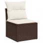 Preview: 12-tlg. Garten-Sofagarnitur mit Kissen Braun Poly Rattan