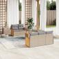 Preview: ARDEBO.de - 6-tlg. Garten-Sofagarnitur mit Kissen Beige Poly Rattan