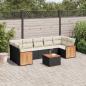 Preview: ARDEBO.de - 8-tlg. Garten-Sofagarnitur mit Kissen Schwarz Poly Rattan