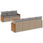 Preview: 8-tlg. Garten-Sofagarnitur mit Kissen Beige Poly Rattan