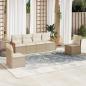 Preview: ARDEBO.de - 6-tlg. Garten-Sofagarnitur mit Kissen Beige Poly Rattan