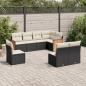 Preview: ARDEBO.de - 8-tlg. Garten-Sofagarnitur mit Kissen Schwarz Poly Rattan