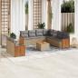 Preview: ARDEBO.de - 10-tlg. Garten-Sofagarnitur mit Kissen Beige Poly Rattan