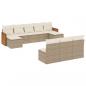 Preview: 10-tlg. Garten-Sofagarnitur mit Kissen Beige Poly Rattan