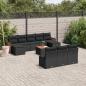 Preview: ARDEBO.de - 11-tlg. Garten-Sofagarnitur mit Kissen Schwarz Poly Rattan