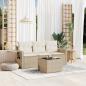 Preview: ARDEBO.de - 4-tlg. Garten-Sofagarnitur mit Kissen Beige Poly Rattan