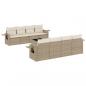 Preview: 9-tlg. Garten-Sofagarnitur mit Kissen Beige Poly Rattan