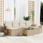 Preview: ARDEBO.de - 7-tlg. Garten-Sofagarnitur mit Kissen Beige Poly Rattan