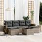 Preview: ARDEBO.de - 7-tlg. Garten-Sofagarnitur mit Kissen Grau Poly Rattan