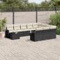 Preview: ARDEBO.de - 11-tlg. Garten-Sofagarnitur mit Kissen Schwarz Poly Rattan