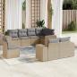 Preview: ARDEBO.de - 8-tlg. Garten-Sofagarnitur mit Kissen Beige Poly Rattan