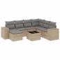 Preview: 8-tlg. Garten-Sofagarnitur mit Kissen Beige Poly Rattan