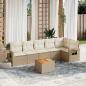 Preview: ARDEBO.de - 7-tlg. Garten-Sofagarnitur mit Kissen Beige Poly Rattan