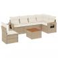 Preview: 7-tlg. Garten-Sofagarnitur mit Kissen Beige Poly Rattan