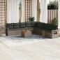 Preview: ARDEBO.de - 10-tlg. Garten-Sofagarnitur mit Kissen Grau Poly Rattan