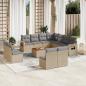 Preview: ARDEBO.de - 12-tlg. Garten-Sofagarnitur mit Kissen Beige Poly Rattan