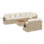 Preview: 9-tlg. Garten-Sofagarnitur mit Kissen Beige Poly Rattan