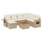 Preview: 8-tlg. Garten-Sofagarnitur mit Kissen Beige Poly Rattan