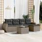 Preview: ARDEBO.de - 6-tlg. Garten-Sofagarnitur mit Kissen Grau Poly Rattan