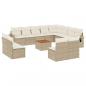 Preview: 13-tlg. Garten-Sofagarnitur mit Kissen Beige Poly Rattan