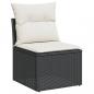 Preview: 12-tlg. Garten-Sofagarnitur mit Kissen Schwarz Poly Rattan