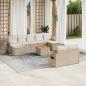 Preview: ARDEBO.de - 10-tlg. Garten-Sofagarnitur mit Kissen Beige Poly Rattan