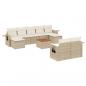 Preview: 10-tlg. Garten-Sofagarnitur mit Kissen Beige Poly Rattan