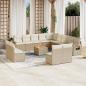 Preview: ARDEBO.de - 14-tlg. Garten-Sofagarnitur mit Kissen Beige Poly Rattan