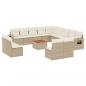 Preview: 14-tlg. Garten-Sofagarnitur mit Kissen Beige Poly Rattan