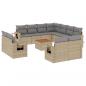 Preview: 12-tlg. Garten-Sofagarnitur mit Kissen Beige Poly Rattan