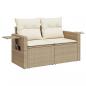 Preview: 11-tlg. Garten-Sofagarnitur mit Kissen Beige Poly Rattan