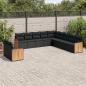 Preview: ARDEBO.de - 11-tlg. Garten-Sofagarnitur mit Kissen Schwarz Poly Rattan