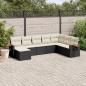 Preview: ARDEBO.de - 8-tlg. Garten-Sofagarnitur mit Kissen Schwarz Poly Rattan