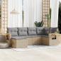 Preview: ARDEBO.de - 6-tlg. Garten-Sofagarnitur mit Kissen Beige Poly Rattan