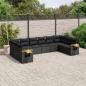 Preview: ARDEBO.de - 10-tlg. Garten-Sofagarnitur mit Kissen Schwarz Poly Rattan