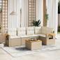 Preview: ARDEBO.de - 6-tlg. Garten-Sofagarnitur mit Kissen Beige Poly Rattan