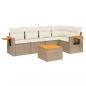 Preview: 6-tlg. Garten-Sofagarnitur mit Kissen Beige Poly Rattan