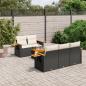 Preview: ARDEBO.de - 6-tlg. Garten-Sofagarnitur mit Kissen Schwarz Poly Rattan